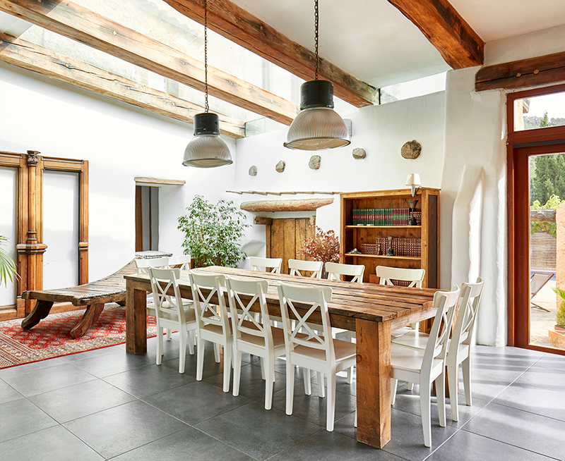 residential custom farmhouse dining table